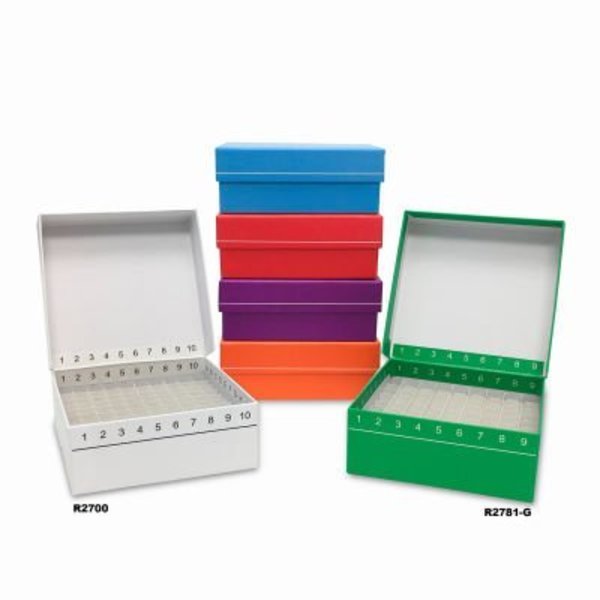 Mtc Bio MTC Bio FlipTop Cardboard Freezer Box with Hinged Lid, 100 Place, Assorted, 5 Pack R2700-A
